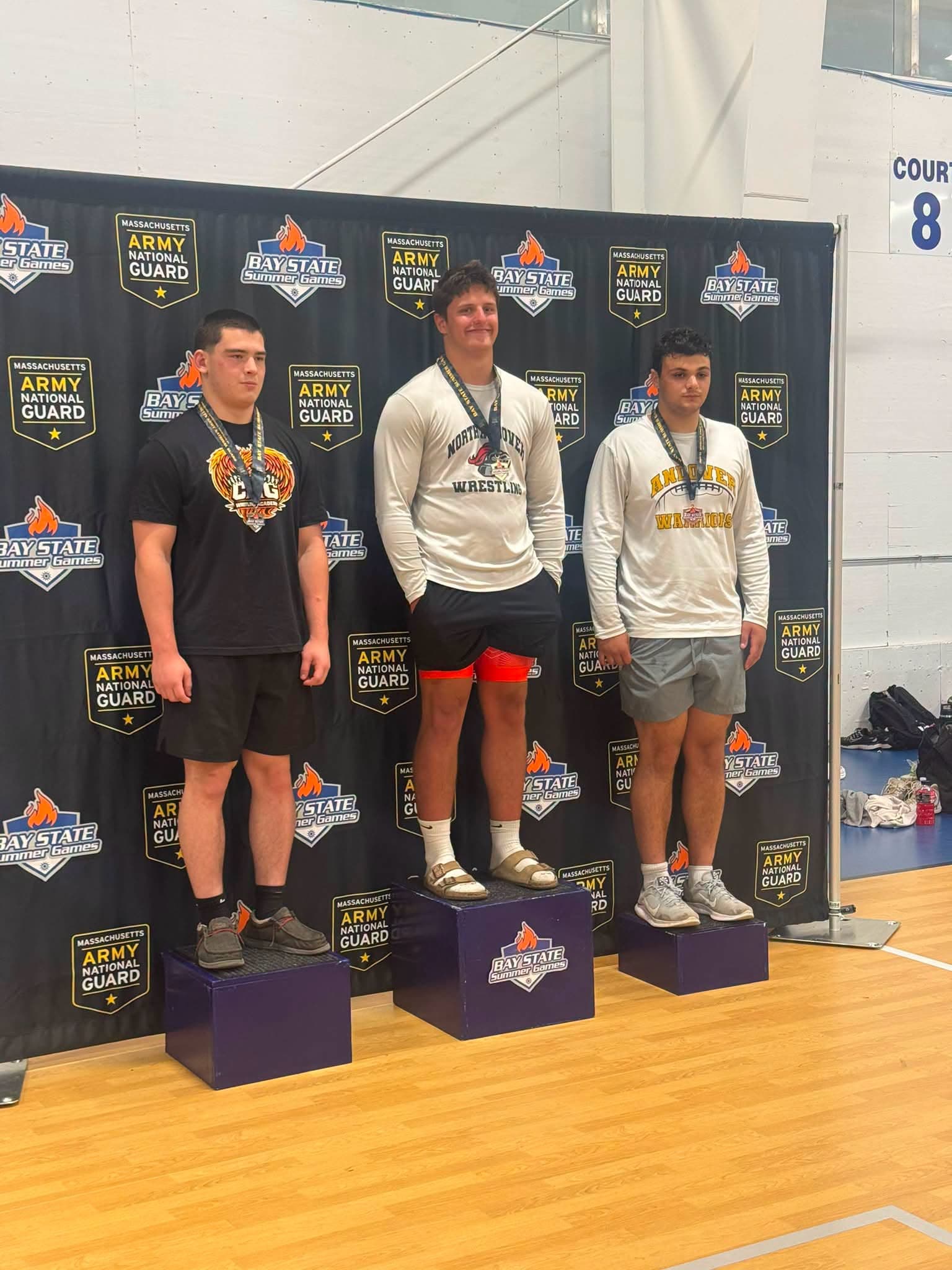 Aiden Aquilina on the top step of the podium at the 2026 Bay State Summer Games